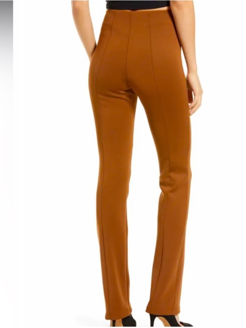 Good American Rust Brown High-Rise Tailored pants